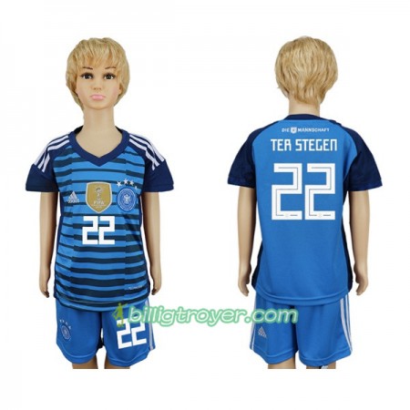 Billige Fotballdrakter Tyskland Ter Stegen 22 Keeper Barn VM 2018 Hjemmedraktsett